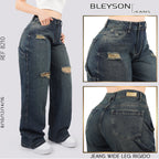 Jeans Wide Leg Rígido Tiro Alto 8210