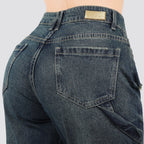 Jeans Wide Leg Rígido Tiro Alto 8210