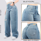 Jeans Wide Leg Rígido Tiro Alto 8211