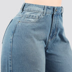 Jeans Wide Leg Rígido Tiro Alto 8211