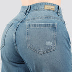 Jeans Wide Leg Rígido Tiro Alto 8211